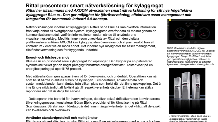 Rittal presenterar smart nätverkslösning för kylaggregat