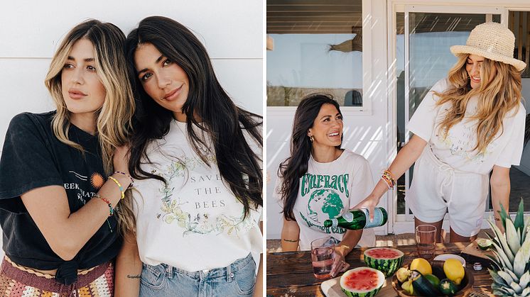 Hanna & Sara Montazami i t-shirtar från den egna kollektionen