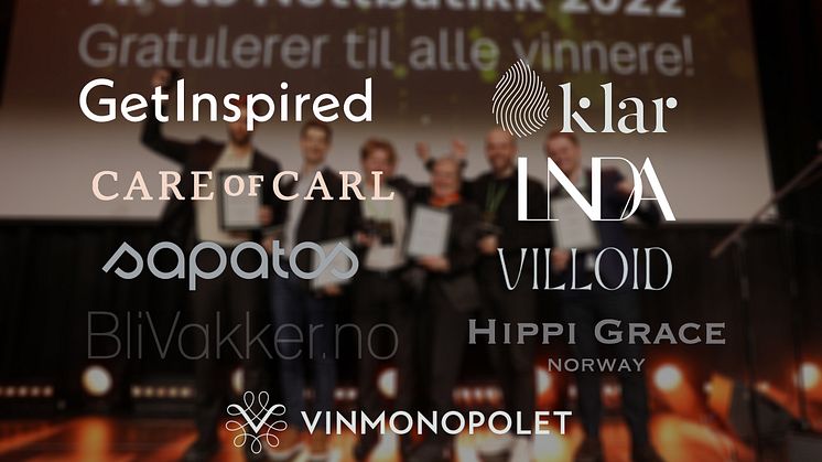 FINALISTENE: De ni finalistene til Årets Nettbutikk er klare. Foto: Posten Bring