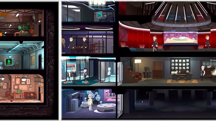 Screenshots of Fallout Shelter (left), Westworld Mobile (right). Can you spot the similarities?