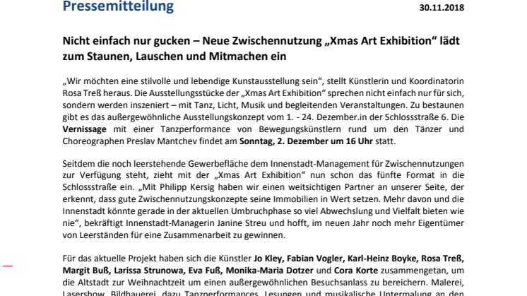  Neue Zwischennutzung im Kieler Schlossquartier -  Xmas Art Exhibition