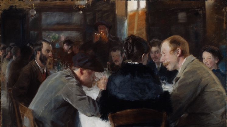 Peder Severin Krøyer, Konstnärsfrukost i Grèz, 1884.