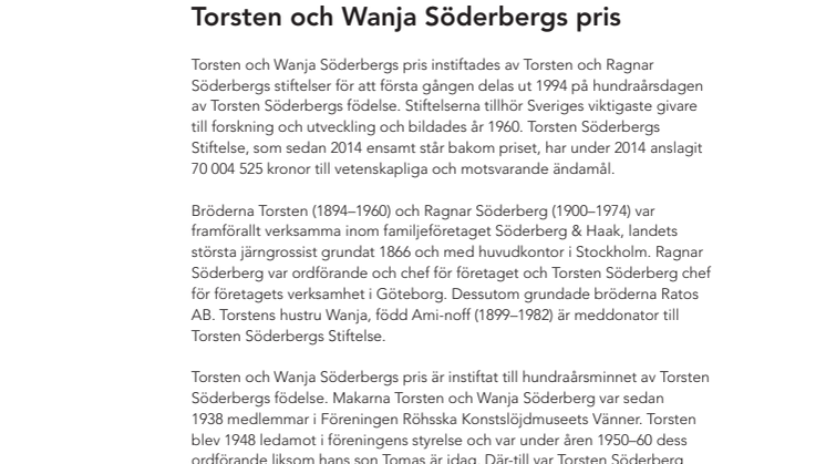Historik Torsten och Wanja Söderberg
