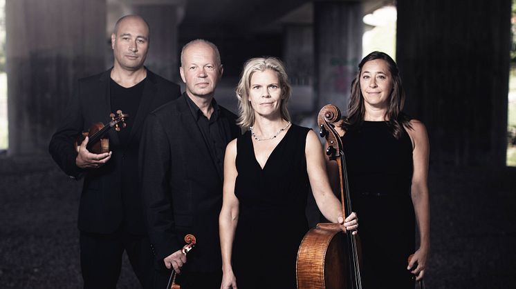 Geflekvartetten fr.v: Josef Cabrales Alin, violin, Dag Björkling, violin, Katarina Lysell, cello, Helena Wahlund, viola