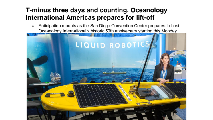T-minus three days and counting, Oceanology International Americas prepares for lift-off