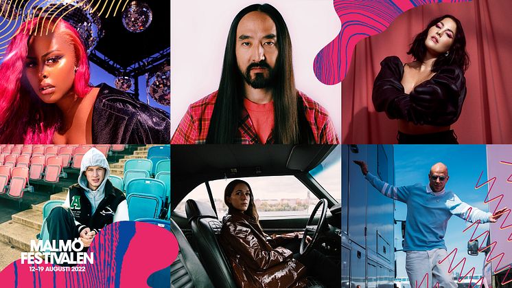 Cherrie, Steve Aoki, Molly Sandén, Viktor Leksell, Melissa Horn och Mwuana spelar på Malmöfestivalen 2022