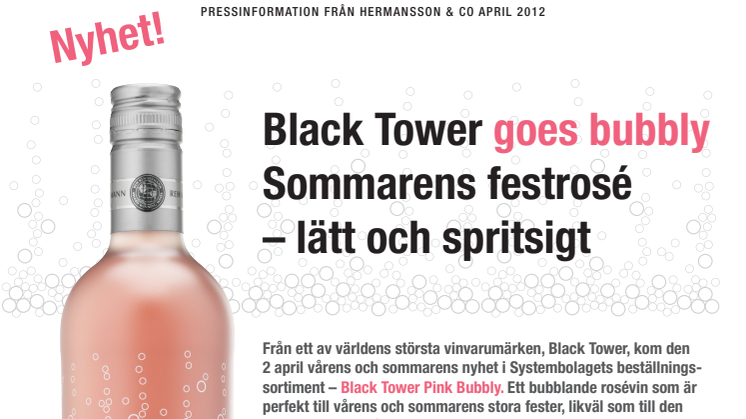 Black Tower goes bubbly - sommarens festrosé!