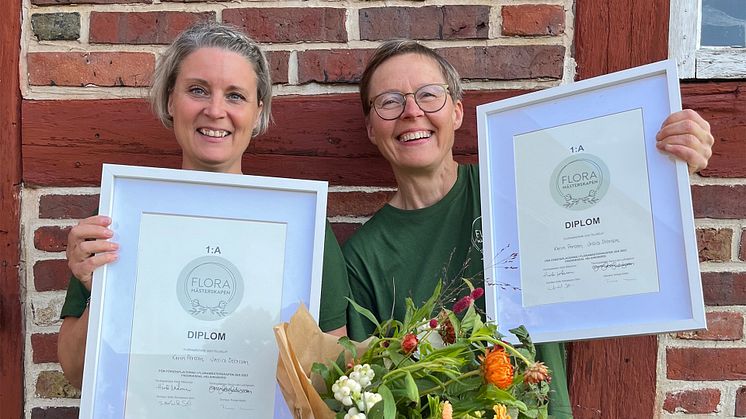 Årets vinnare av Floramästerskapen: Jessica Ottosson och Karin Persson 