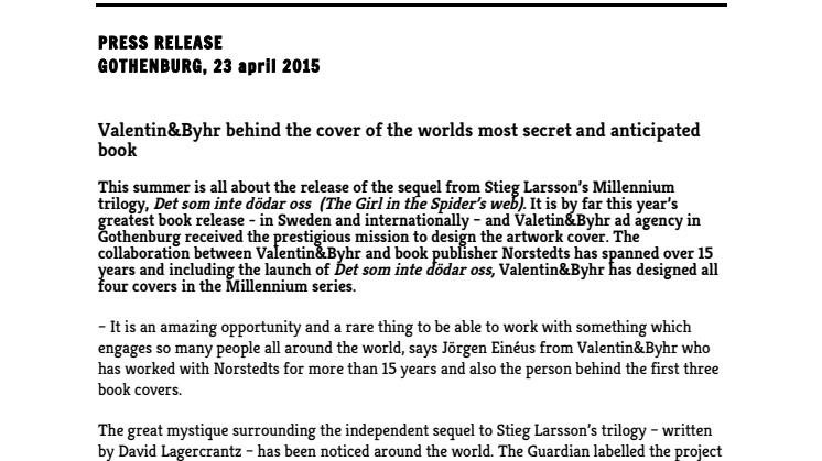 Valentin&Byhr behind the cover of the worlds most secret and anticipated book