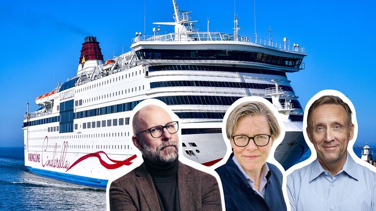 Bild: Viking Cinderella, Kalle Lind, Lena Andersson och Göran Everdahl. Fotograf: Viking Line/Knut Koivisto/Peter Knutson