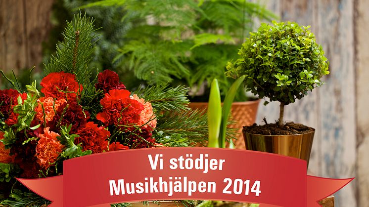 Blomsterlandet stödjer Musikhjälpen - var med och buda