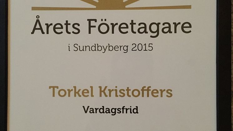 Årets Företagare Sundbyberg Torkel Kristoffers
