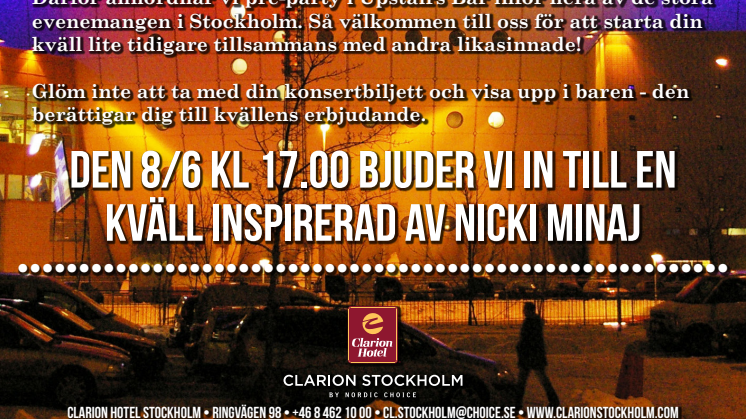 Nicki Minaj på Clarion Hotel Stockholm