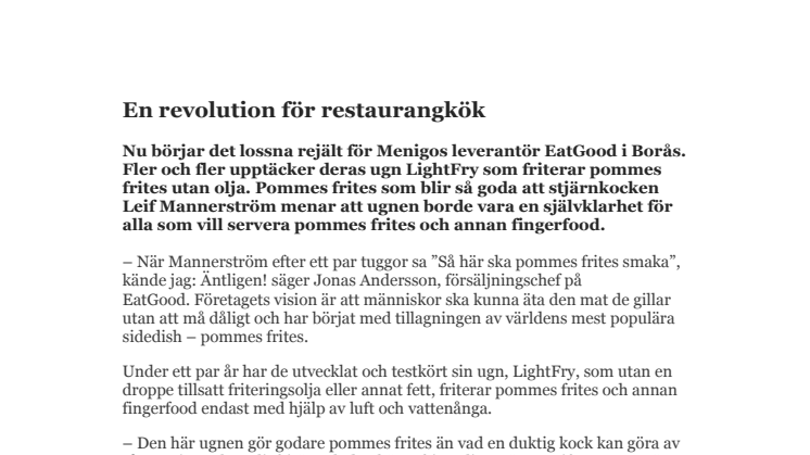 En revolution för restaurangkök