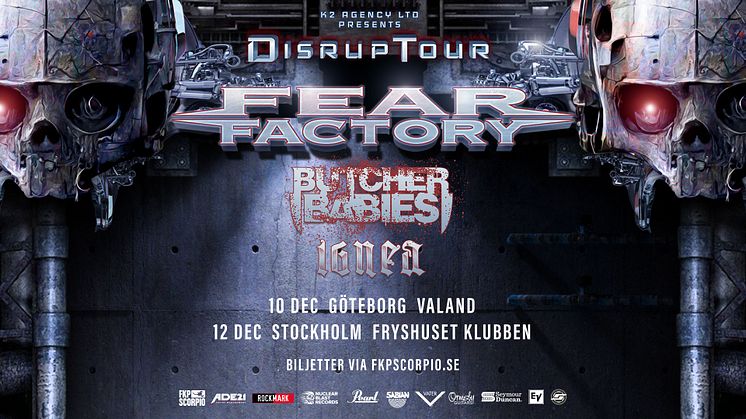 Fear Factory gör dubbla Sverigekonserter i vinter!