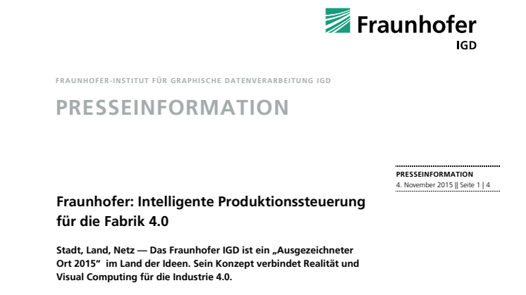 Fraunhofer: Intelligente Produktionssteuerung für die Fabrik 4.0