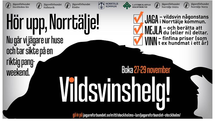 Vildsvinshelg i Roslagen 27-29 november får jägare att gå man ur huse