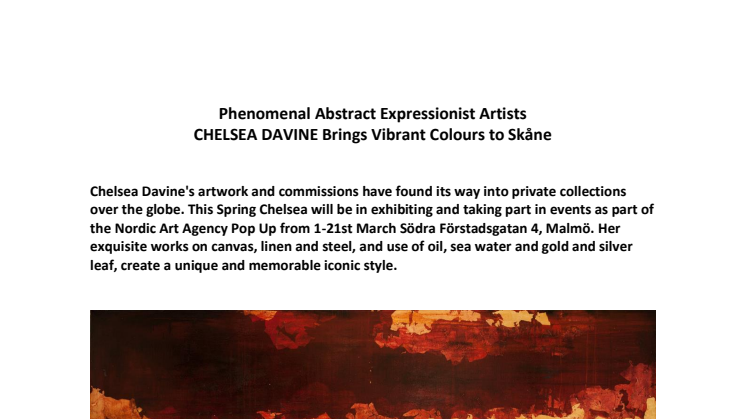 Phenomenal Abstract Expressionist Artist CHELSEA DAVINE Brings Vibrant Art to Skåne