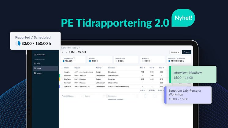 Det nya sättet att tidrapportera | PE Tidrapportering 2.0 med kalenderintegration