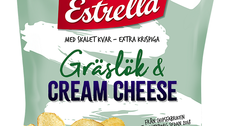 Estrella Potatischips Gräslök & Cream Cheese 2018
