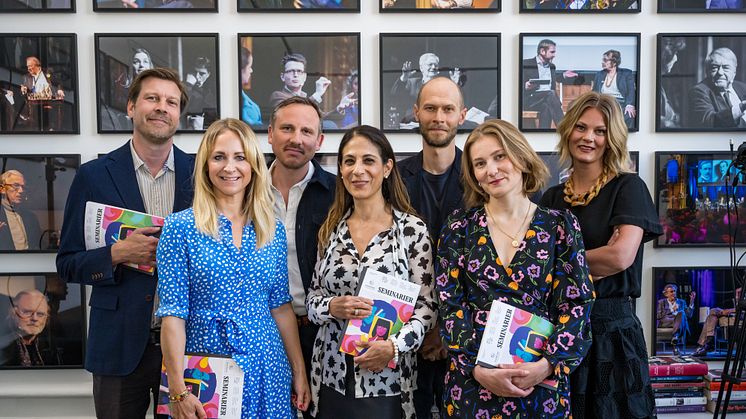 Johan Kollén, Sandra Lewinsson, Oskar Ekström, Lizzie Oved Scheja, Erik Eje Almqvist, Amanda Lodding, Frida Edman. Photo: Pelle Nilsson 