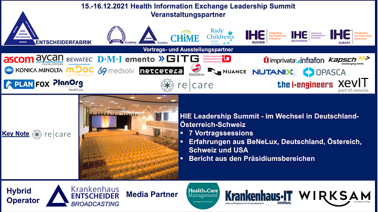 Interoperabilität ist der Schlüssel zum Erfolg: HIE Leadership Summit am 15.-16.12. im Hybrid Format