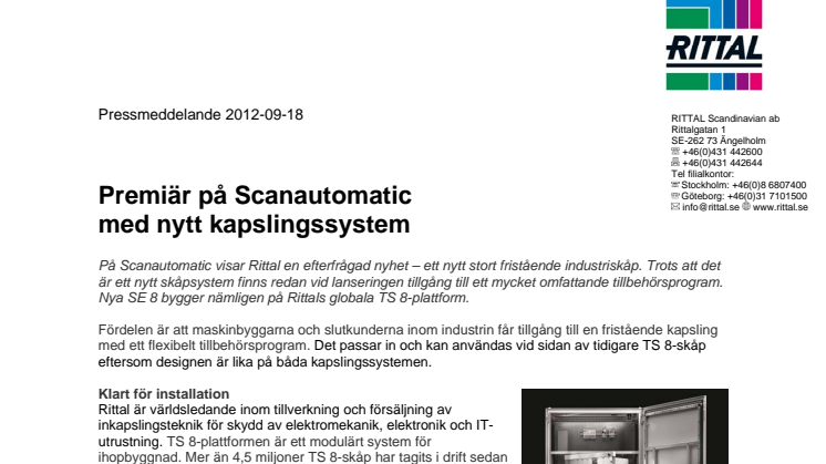 Premiär på Scanautomatic med nytt kapslingssystem