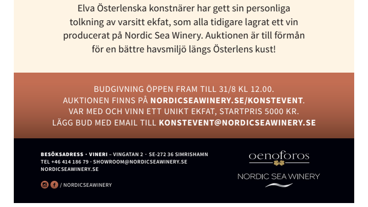 Konstauktion på Nordic Sea Winery i Simrishamn
