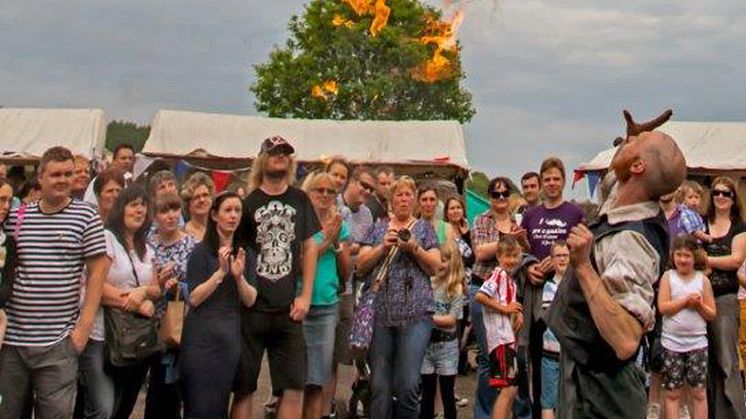 Fire eating at Beamish's Georgian Fair