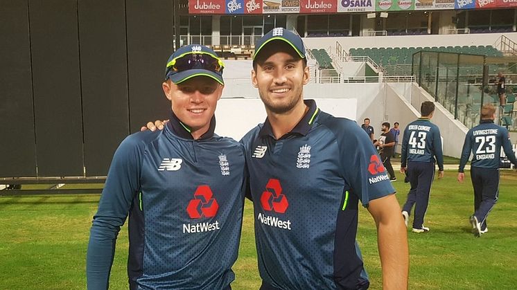 Pope with Lions skipper Lewis Gregory. Photo: Sporta Group