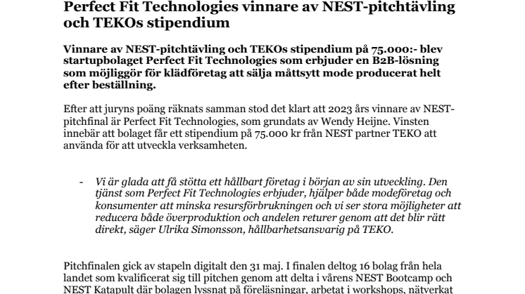PM - Perfect Fit Technologies vinnare av NEST 2023.pdf