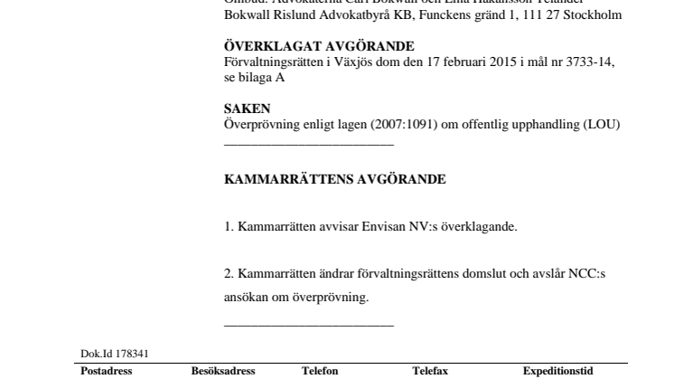 Kammarrätten ger Oskarshamns kommun rätt i upphandling av entreprenör för hamnsanering