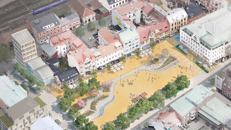 Stora torg, Illustration: Sydväst Arkitektur & Landskap AB