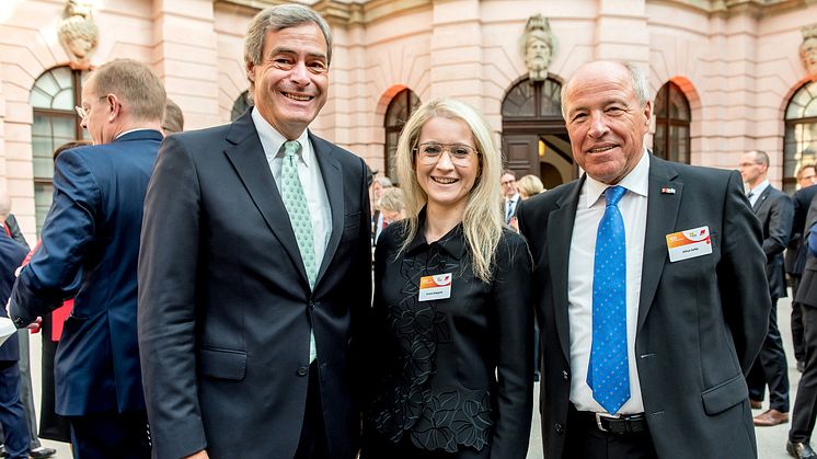 Ingo Kramer (Präsident BDA), BdS-Hauptgeschäftsführerin Andrea Belegante, Alfred Gaffal (Präsident vbw) 