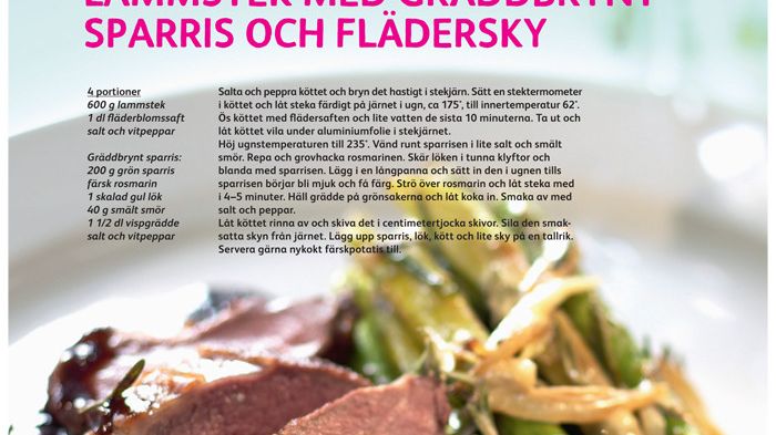 Lammstek med gräddbrynt sparris - från Skånemejeriers nya kokbok Ät Godare