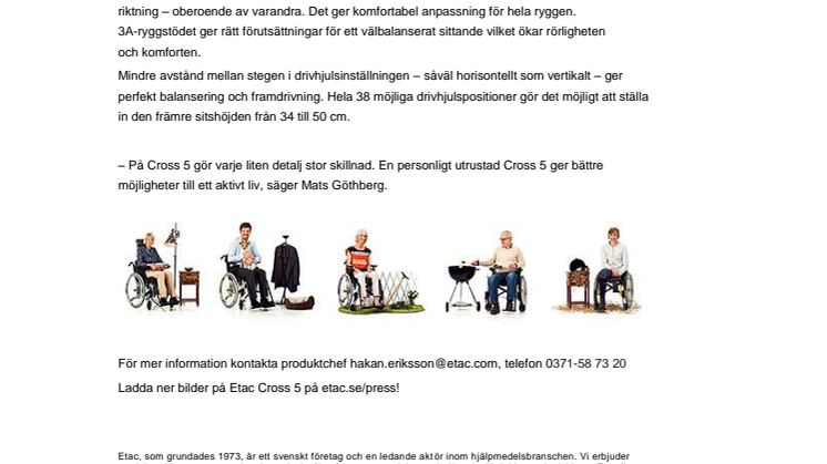 Svensk design, innovation och teknik: Etac lanserar nya rullstolen Cross 5 – för ett aktivt liv