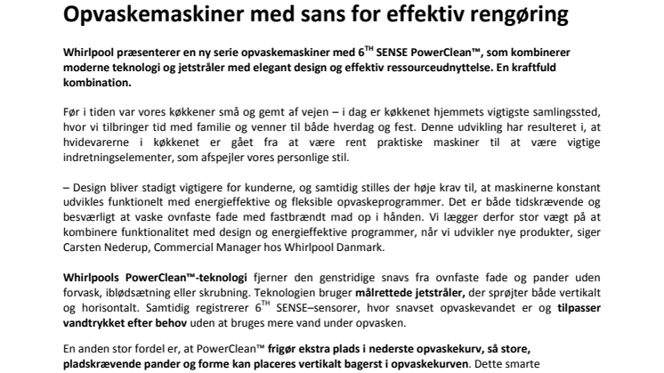 Opvaskemaskiner med sans for effektiv rengøring