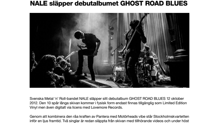 Nale släpper debutalbumet Ghost Road Blues