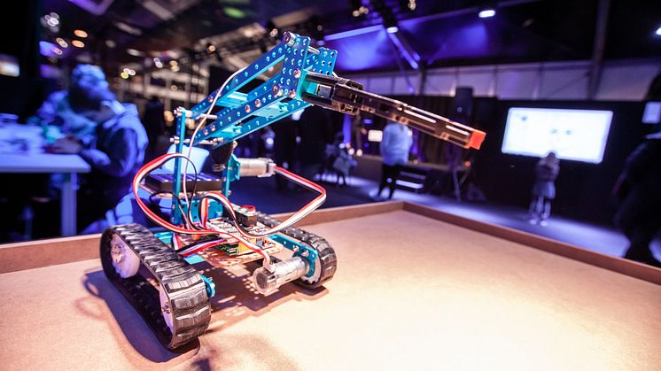En robot på Vinterspelen 2019. Foto: Ali Jehad