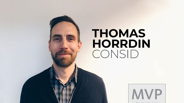 Thomas Horrdin, Technical Lead och Team Lead på Consid, utsedd till Sitecore Commerce MVP.