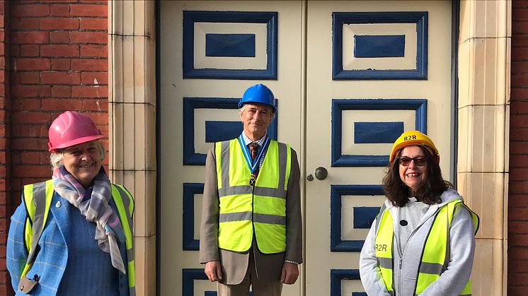 From left: Amanda Streatfeild, Dorset High Sherriff George Streatfeild and Routes to Roots Chairman Reverend Pat Southgate