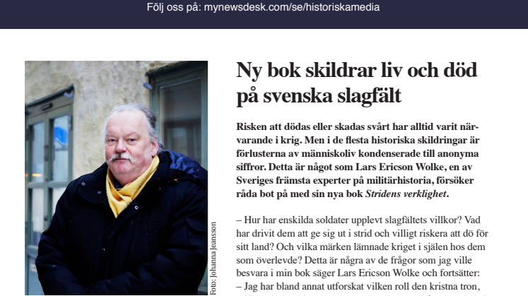Ny bok skildrar liv och död på svenska slagfält