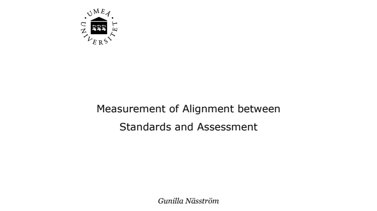 Measurement of alignment between standards and assessment