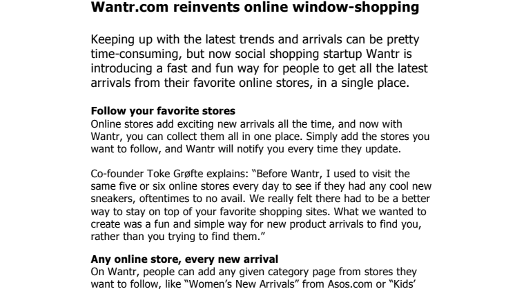 Wantr.com reinvents online window-shopping