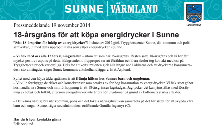18-årsgräns för att köpa energidrycker i Sunne