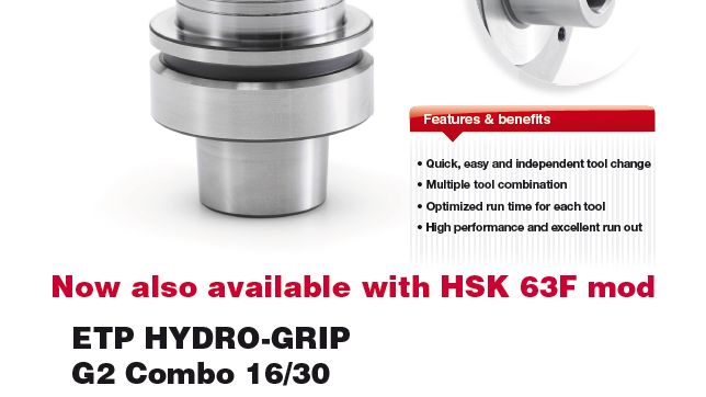 ETP HYDRO-GRIP G2 Combo 16/30 HSK 63F - Now also available with HSK 63F mod