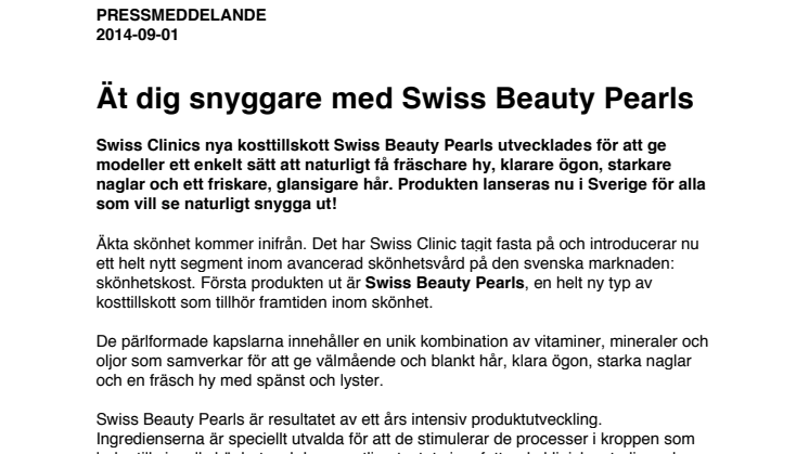 Ät dig snyggare med Swiss Beauty Pearls