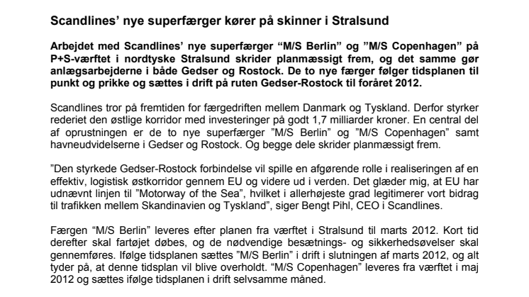 Scandlines’ nye superfærger kører på skinner i Stralsund