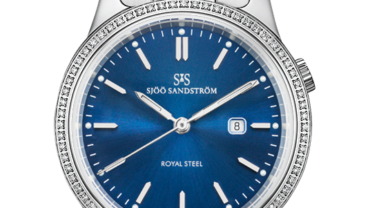 Royal Steel Classic 32mm Blue dial, Diamond bezel
