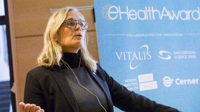 Statssekreterare Agneta Karlsson vid öppningen av eHealth Award. Foto: Emmy Jonsson.